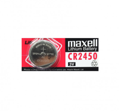 MAXELL Pack 5 Pilas Maxell CR2450 Tipo Botón 3v Para Control, Relojes Etc.